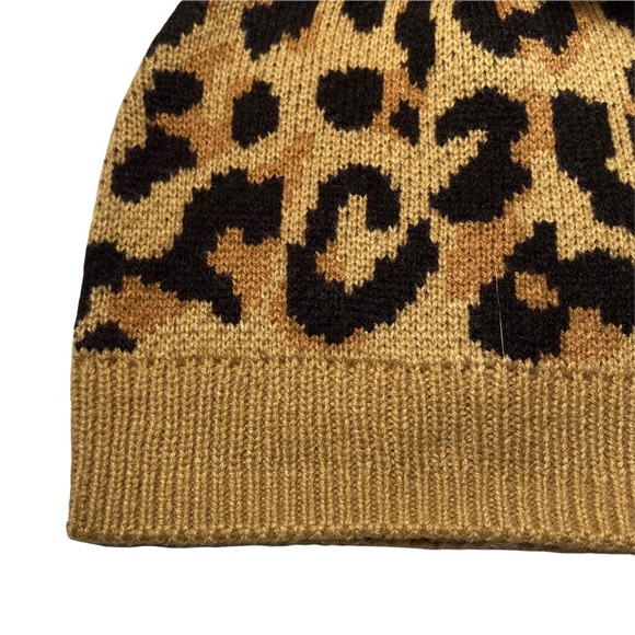 J. Crew Beanie Leopard Faux-Fur Pom-Pom Hat - Picture 4 of 6